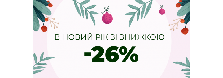 В Новий Рік зі знижкою -26%!