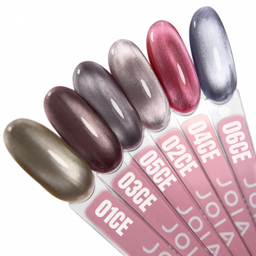 Палітра гель-лаків на тіпсах JOIA vegan Cat Eye 01CE-06CE, 6 кольорів