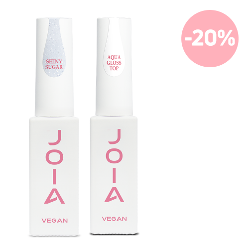 Набір JOIA vegan BB cream base Shiny Sugar 8 ml + Aqua Gloss Top No Wipe 8 ml